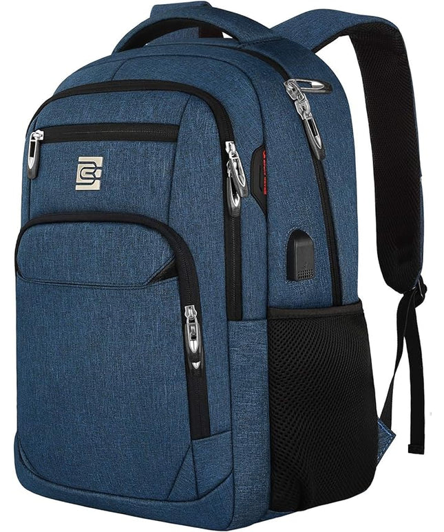 17 Inch Laptop Backpack, Business Anti Theft Slim Durable Laptops Backpack with USB Charging Port, Water Resistant College Computer Bag Gifts for Men & Women Fits 15.6 Inch Notebook-Blue