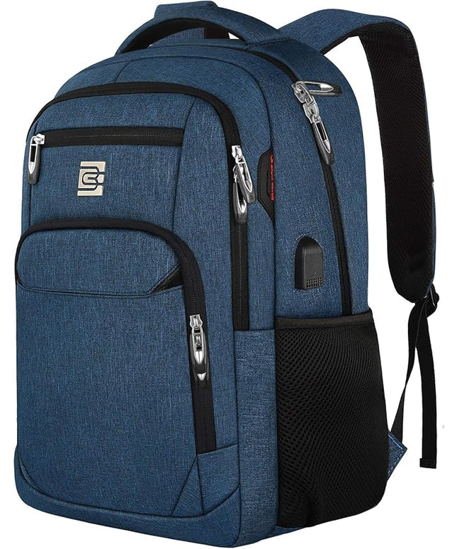 Laptop Backpack,Business Travel Anti Theft Slim Durable Laptops Backpack with USB Charging Port,Water Resistant College Computer Bag for Women & Men Fits 15.6 Inch Laptop and Notebook - Blue