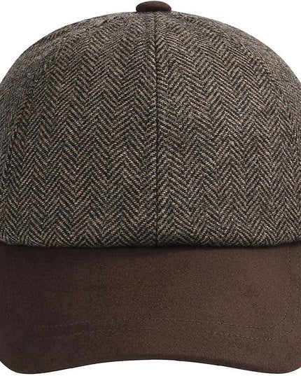 BOTVELA Wool Baseball Cap for Men Adjustable Unstructured Tweed Hat