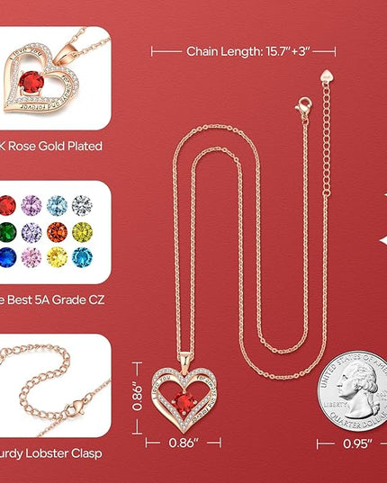 18K Rose Gold Necklaces for Women Birthday Gifts for Women Jewelry for Women Birthday Gifts for Wife Girlfriend Daughter Wife Birthday Gifts for Anniversary Mothers Day Christmas Valentines Gifts