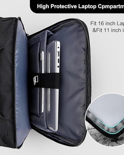 PIJUSHI Carry on Travel Backpack for Women Men Convertible Duffle Bag Flight Approved Luggage Backpack Fit 16 Inch Laptop(PE053 Black)
