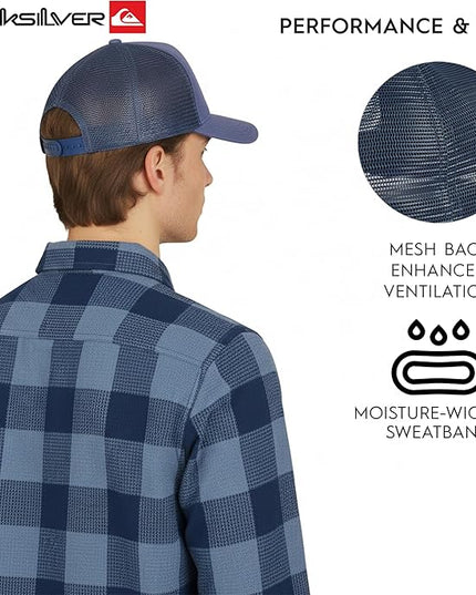 Quiksilver Men's Premium Cotton Adjustable Snap Back Logo Baseball Cap