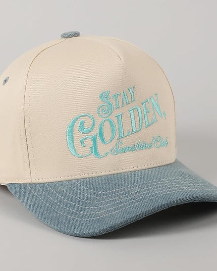 MIRMARU Two-Tone Vintage Canvas Trucker Hats for Men & Women, Adjustable Size Baseball Caps with Trendy Embroidered Design