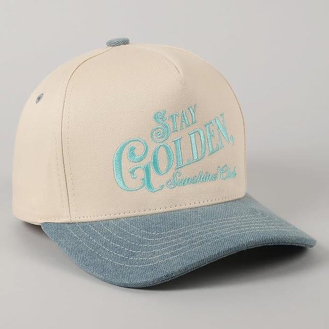 MIRMARU Two-Tone Vintage Canvas Trucker Hats for Men & Women, Adjustable Size Baseball Caps with Trendy Embroidered Design