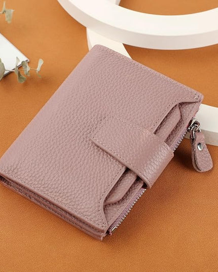 Lavemi Small Compact Women Wallet RFID Blocking Genuine Leather Bifold Purse with ID Windows
