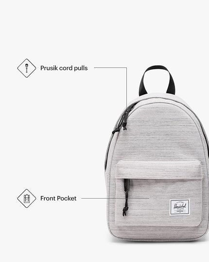 Herschel Legacy Backpack, Light Grey Crosshatch, Mini - 6.5L