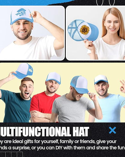 10 Pcs Sublimation Blank Trucker Hats Bulk Mesh Baseball Cap Polyester Mesh Trucker Hat for Men and Women