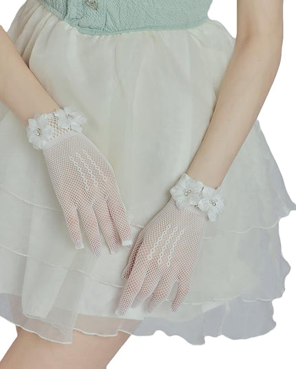 Sahabowi Satin Gloves Formal Bridal Banquet Party Wedding Opera Solid Colorful Mitten For Women