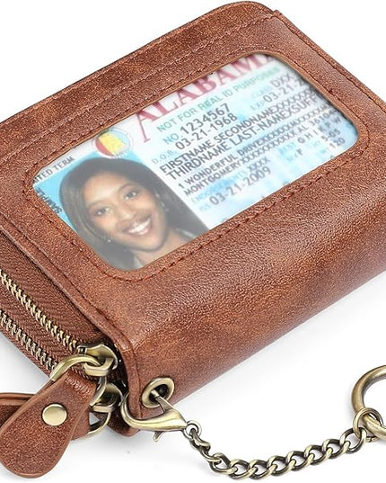 GOIACII Small Genuine Leather Wallet for Women, RFID Blocking Credit Card Holder Wallet