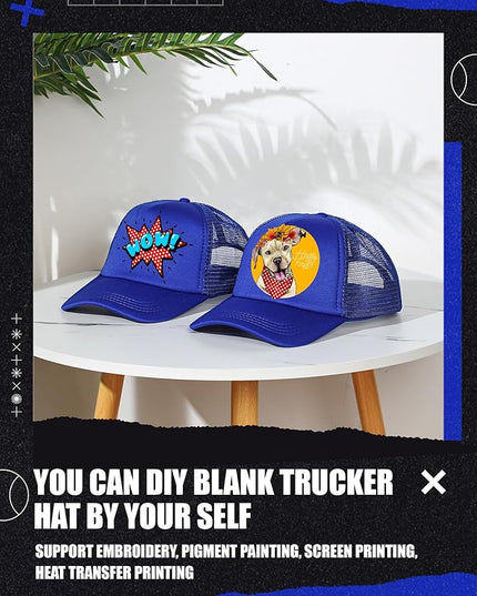 10 Pcs Sublimation Blank Trucker Hats Bulk Mesh Baseball Cap Polyester Mesh Trucker Hat for Men and Women