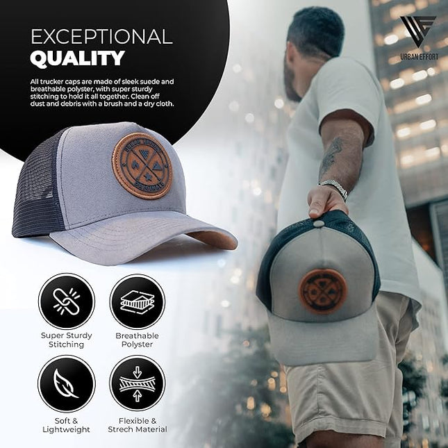 Urban Effort Mesh Back Cap - for Men and Women Baseball Hat 5-Panel Trucker Hat - Great Snapback Closure for Hunting & Hiking