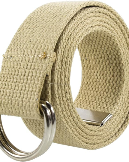 Gelante Canvas Web D Ring Belt Silver Buckle Military Style for men & women 1 or 3 pcs