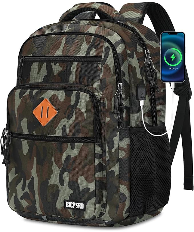 Classic Backpack for Men Women, School Backpack for Girls Boy Teens,15.6 Inch Laptop Bookbag with USB Charger for College High School Work Business Computer Book Bag,mochilas para hombres