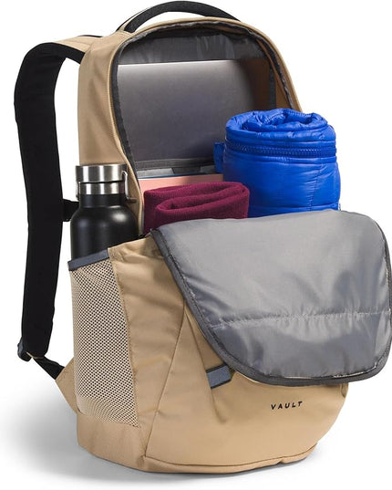 The North Face Vault Everyday Laptop Backpack - Commuter Travel Bag, Water-Repellent Finish, Spacious Compartment, Khaki Stone/TNF Black, One Size