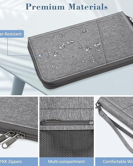 Fintie Family Passport Holder Wallet, RFID Blocking Travel Document Organizer Clutch Bag Credit Cards Case Cover for Women Men