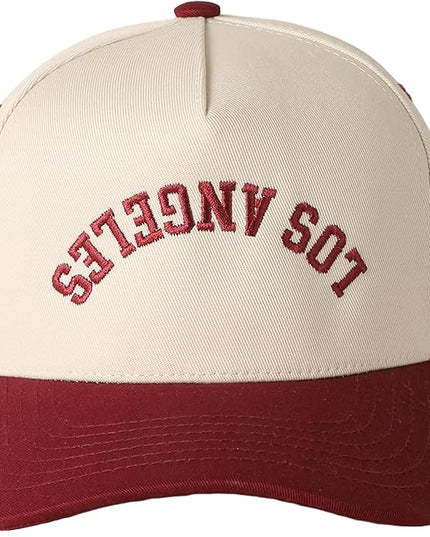 MIRMARU Two-Tone Vintage Canvas Trucker Hats for Men & Women, Adjustable Size Baseball Caps with Trendy Embroidered Design
