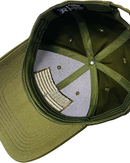 Roytrense Embroidered American Flag Unisex Baseball Cap (100% Cotton)