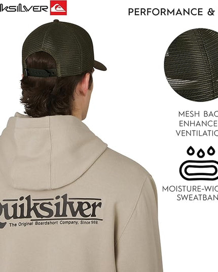 Quiksilver Men's Premium Cotton Adjustable Snap Back Logo Baseball Cap
