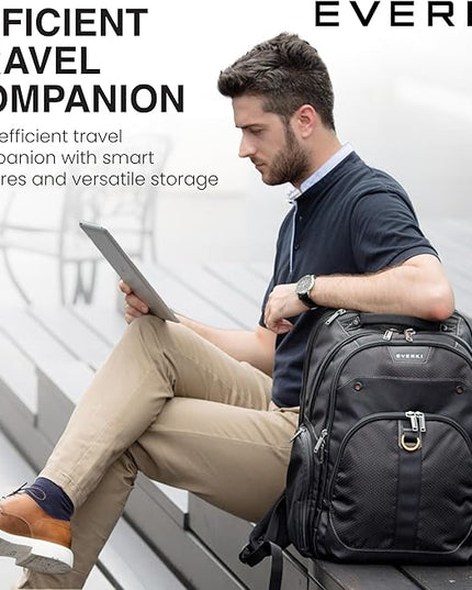 EVERKI Atlas 29.5L Business Laptop Backpack – Travel Backpack for Women & Men, Work/Travel Bag, Laptop Bag Fits 15.6-Inch, Backpack for Women, Men’s Laptop Bags – Black (EKP121S15)