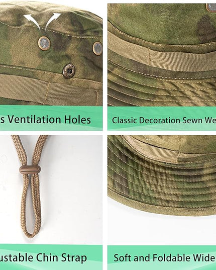 Sun Hats for Men Women Boonie Hat UPF 50+ Bucket Hat Wide Brim UV Protection Fishing Hiking Safari Outdoor Hats
