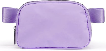YOSHUYUKI Cross Body Fanny Packs for Women Fashion Waist Bag Pouch Nylon Small Travel Crossbody Bags Mini Purse Everywhere Belt Bag Bum Bag Adjustable Strap for Workout Running Hiking Lavender Fog