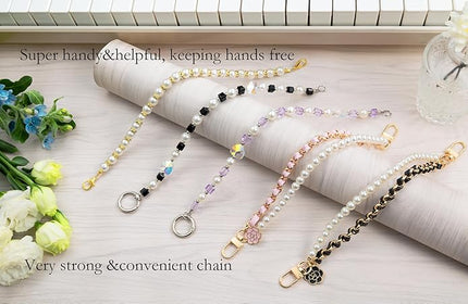 Phone Charms Strap Wrist Chain Bracelet Phone Strap Detachable Anti Theft Anti-Fall Safety Hands-Free(2xPads) Fit Apple&Most Smartphones