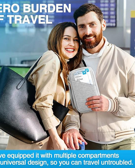 TOPBAG Passport Holder Family, Women Rfid Blocking Passport Wallet, Travel Document Organizer for Premium Wallets, Waterproof Passport Holders Bag for Women & Men Traveling, Credit Cards Case