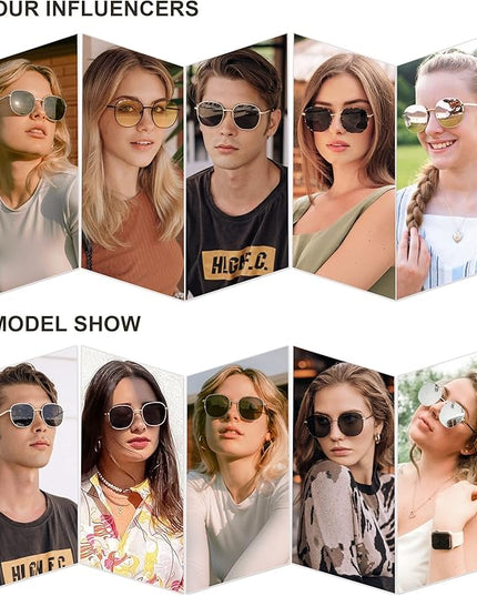 SOJOS Classic Trendy Square Sunglasses for Women Men Cute Big Frame Gold Shades SJ1137