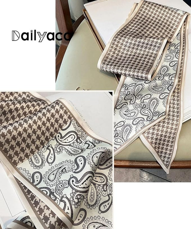 Dailyacc Hair Scarf for Women Fashion Silky Satin Headscarf Wrap Breathable Lightweight Neck Scarves For Handbag