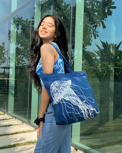 Ecoright Aesthetic Canvas Tote Bag for Women Large Zipper Tote Bags with Pocket, Womens Tote Bag for Yoga, Work, Beach