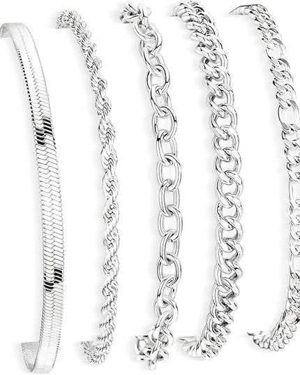 Gold Bracelets Set for Women Stack, Dainty Thick Bracelets Stack for Women Trendy, Simple Thin Gold Plated Cuff Stackable Bracelets With Beaded Cuban Paperclip Snake Rope Bangle Hand Chain Jewelry Gifts for Women Non Tainish