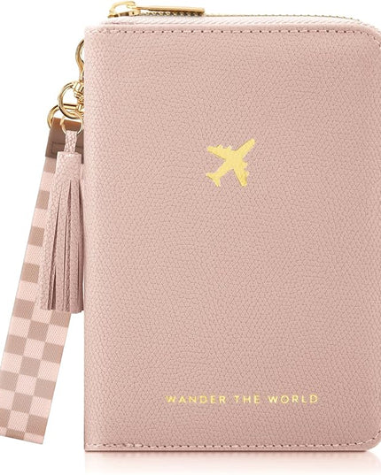 Beautiful Passport Holder for Travel with Wristlet Strap - All-in-One Wallet for Women with Card Slots and Tassel Keychain - Perfect Case to Keep Your Travel Documents Organized & Safe
