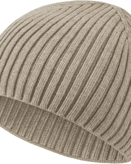 choshion Wool Knit Fisherman Beanie Hat for Men Women,Cuffless Warm Short Cuff Beanies Toboggan Ski Hats Winter Skull Cap