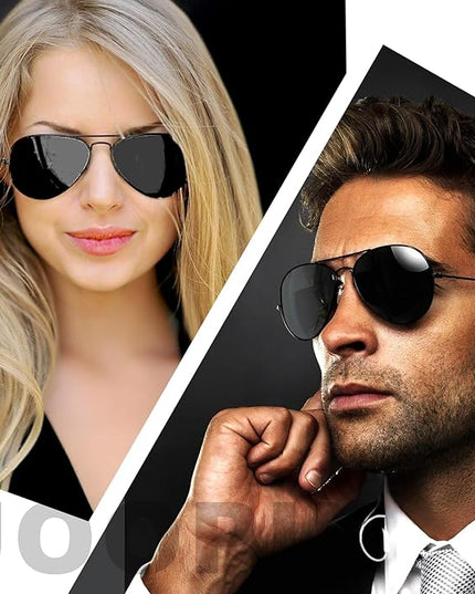 Joopin Polarized Metal Aviation Sunglasses Men, Classic Military Sun Glasses Women, Rectangle Shades UV400 Protection Costume