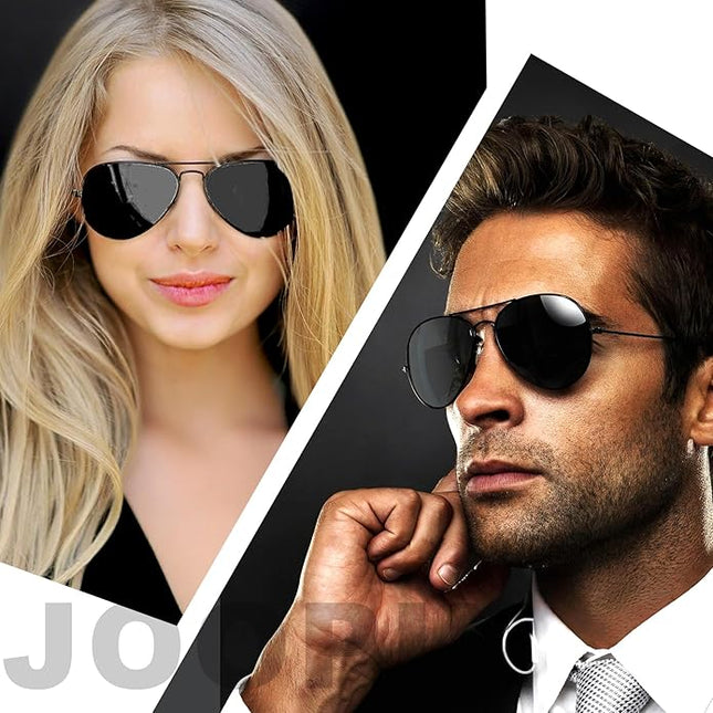 Joopin Polarized Metal Aviation Sunglasses Men, Classic Military Sun Glasses Women, Rectangle Shades UV400 Protection Costume