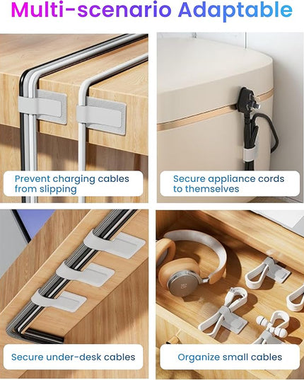Hook and Loop Cable Ties, Self Adhesive Hook and Loop Cable Straps, Sticky-back Cord Organizer, Cable Clip, Household & Office Essentials, 40Pcs per Pack