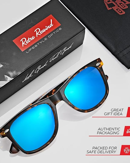 Retro Rewind Polarized Sunglasses for Men and Women - UV Protection Classic Sun Glasses