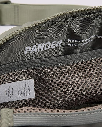 Pander Two Way Zipper Fanny Pack Nylon Everywhere Belt Bag for Women, Water Repellent Waist Packs, Crossbody Bags with Adjustable Strap (Grey Sage).
