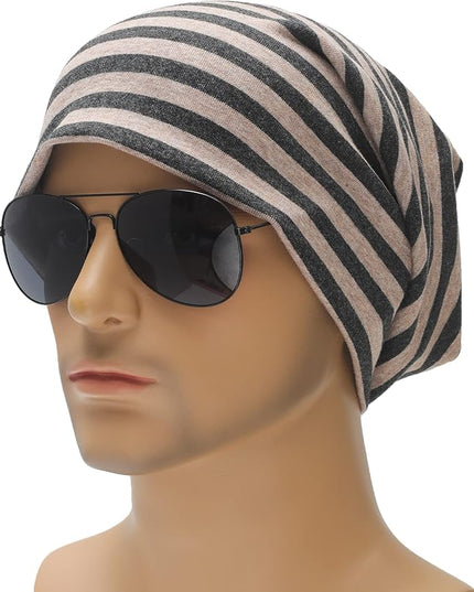 ZLYC Cotton Thin Slouchy Beanie Hat for Men Women Fashion Soft Stretch Knit Skull Cap
