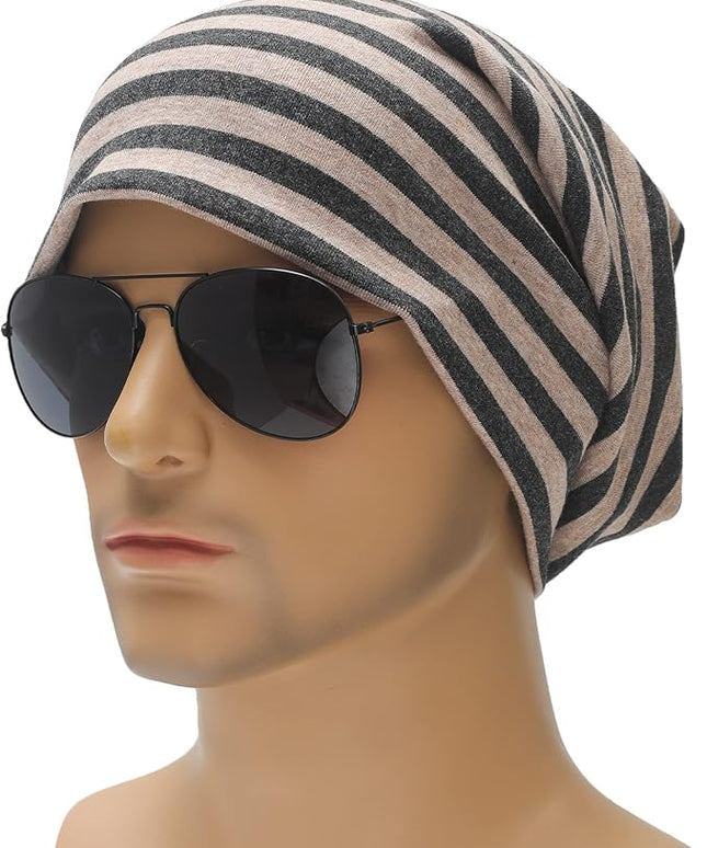 ZLYC Cotton Thin Slouchy Beanie Hat for Men Women Fashion Soft Stretch Knit Skull Cap
