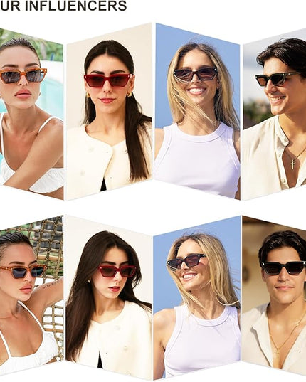 SOJOS Trendy Polarized Sunglasses Womens Men Retro Vintage 90s Cute Cat Eye Narrow Sun Glasses SJ2381