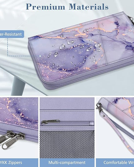 Fintie Family Passport Holder Wallet, RFID Blocking Travel Document Organizer Clutch Bag Credit Cards Case Cover for Women Men