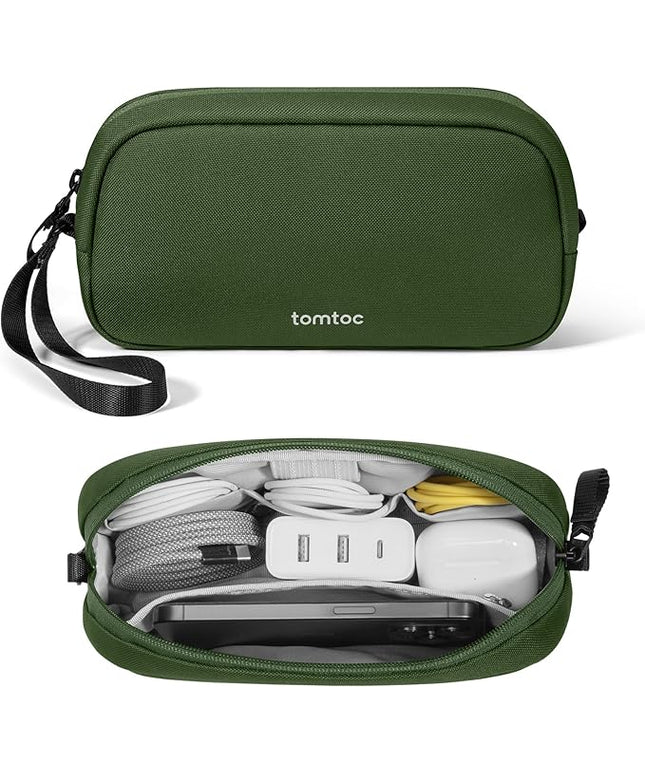 tomtoc Electronics Organizer Travel Case, Water Resistant Travel Bag Cable Organizer for Essentials, Tech Pouch Accessories Carry Storage for Cord, Phone, Cables, Airpods, USB Flash Drive, Daily Items