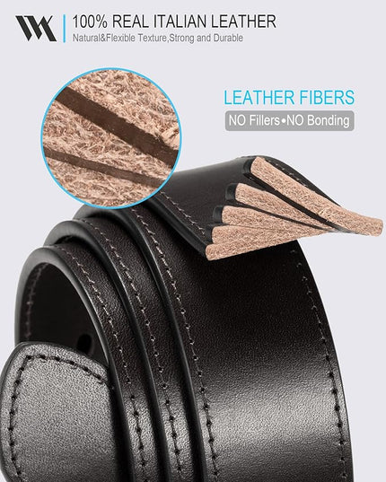 WOLFANT Men's 35mm Dress Casual Belt,100% Italian Full Grain Real Solid Leather
