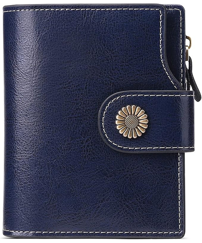 FALAN MULE Small Wallet for Women Leather Bifold Compact Small Womens Wallet with RFID Blocking