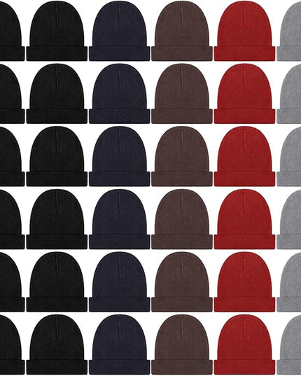 Tarpop 96 Pack Beanies Unisex Bulk for Men Women, Winter Beanie Hats Packs Knit Hat Warm Skull Cap Homeless
