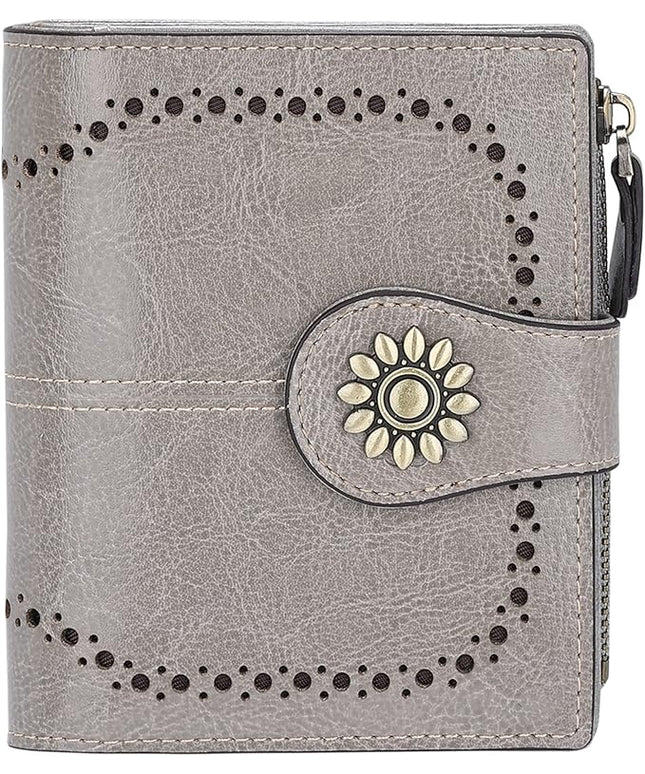 Lavemi Womens Leather Wallet Small Compact RFID Blocking Credit Card Case Purse with Zipper Pocket | Small, Compact, RFID Blocking, Zipper Pocket, Small, Compact