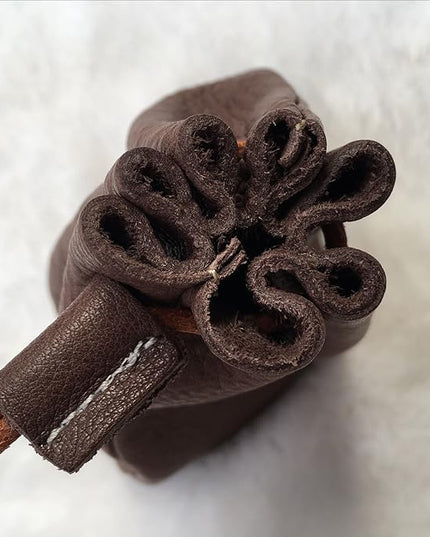 Fantastic Workmanship Genuine Leather Drawstring Coin Purse