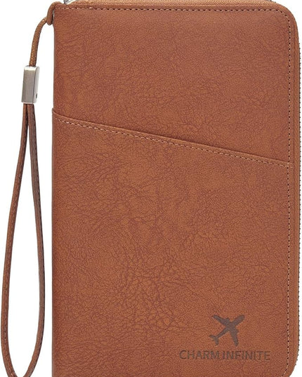 Family Passport Holder Wallet RFID Blocking Zippered Passport Wallet,Women and Men Travel Wallet Ladies Passport Cover