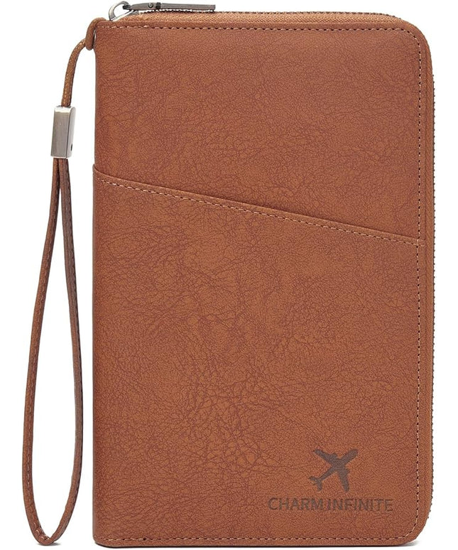 Family Passport Holder Wallet RFID Blocking Zippered Passport Wallet,Women and Men Travel Wallet Ladies Passport Cover